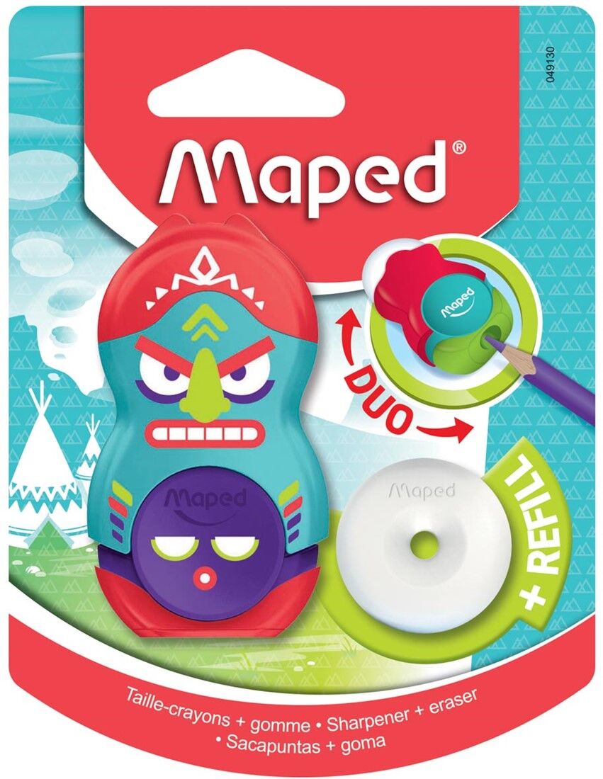 Maped Loopy Translucent Duo Eraser and Sharpener Assorted Colours 