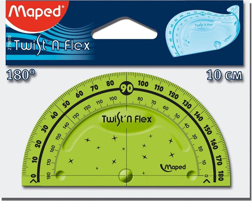 Maped Twist”n Flex 180 Degree protractor 10 cm