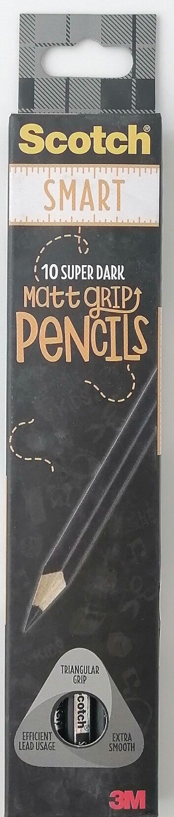 Scotch Smart Easy Grip Dark Black Pencils-10pc each box 174mm