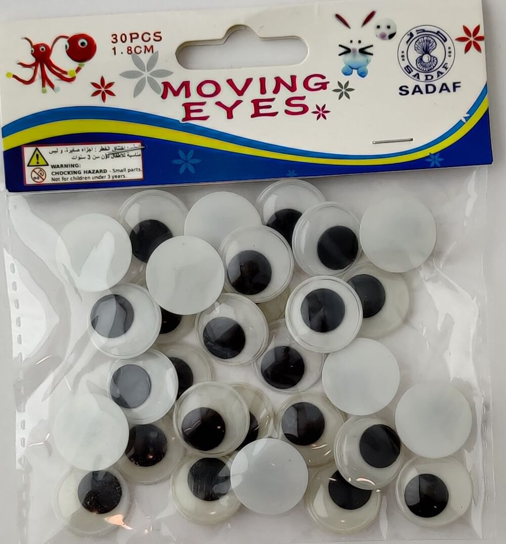 Sadaf Moving Eyes( Google Eyes)- Art and Craft-30 Pcs 1.8gm