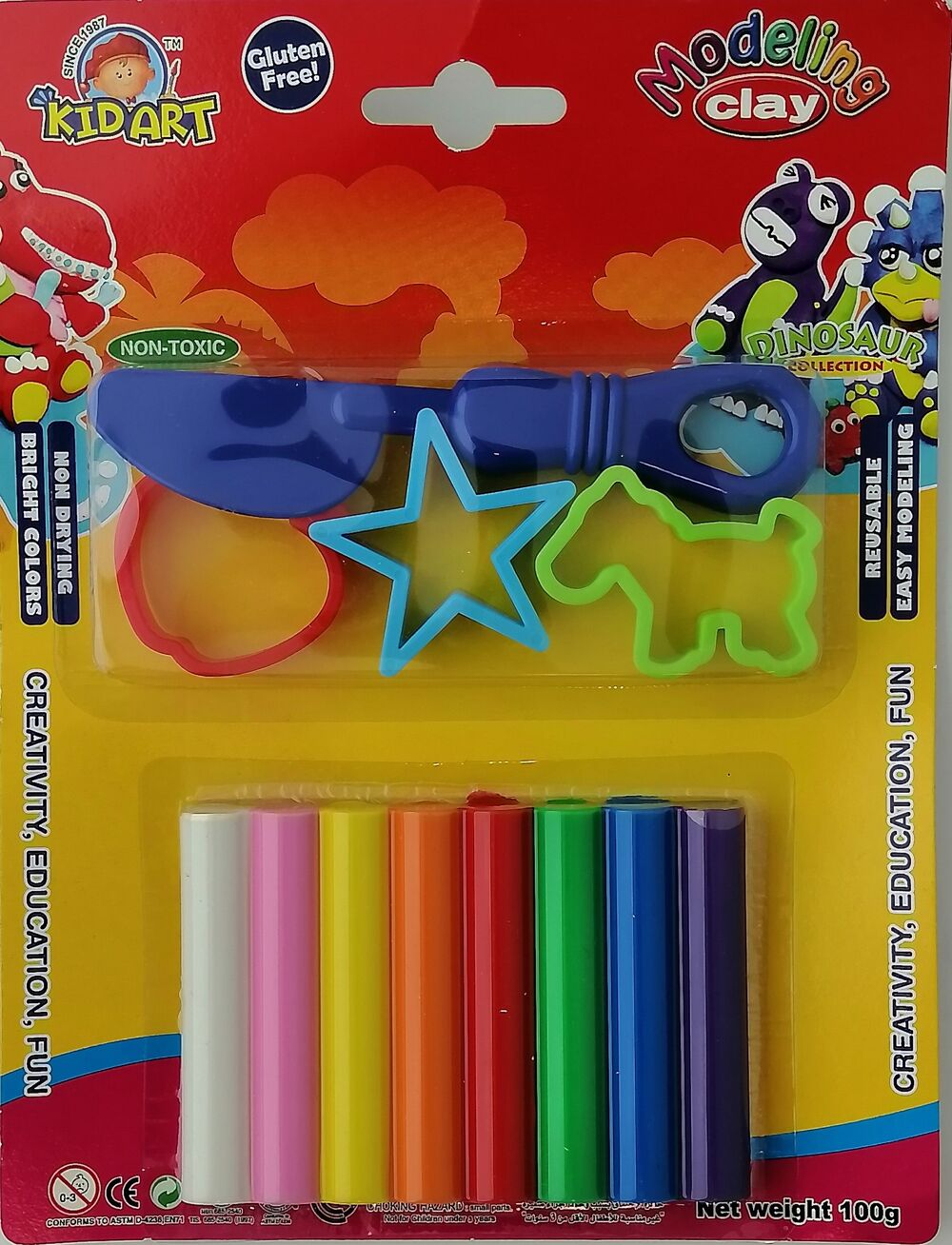 Kid Art Modeling Clay Dough-12 Pcs Set With Different Mould Set