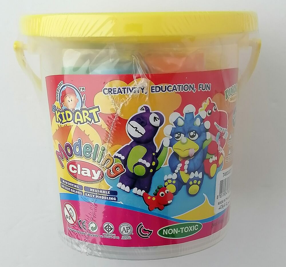 Kid Art Modeling Clay Set With Bucket-8 Pcs-Easily Reusabel