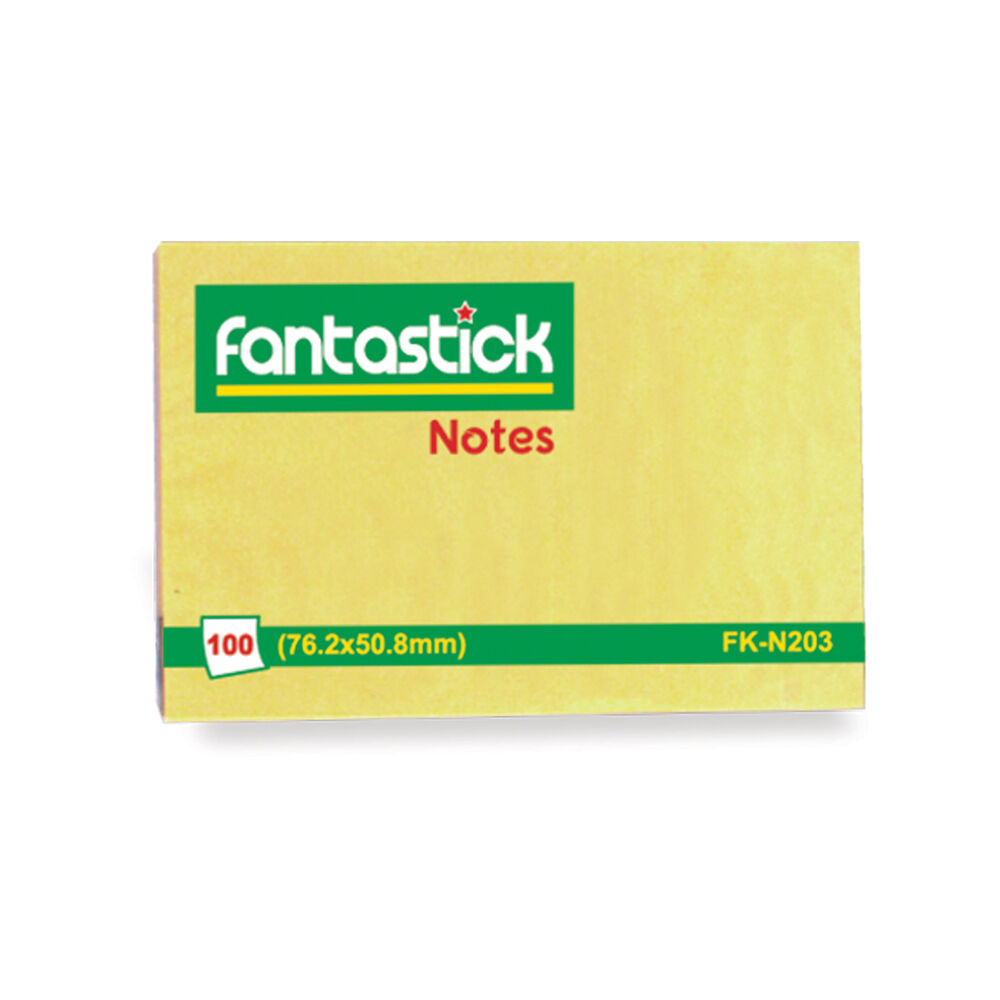 Fantastick Sticky Notes 2x3in 100-Sheets Yellow