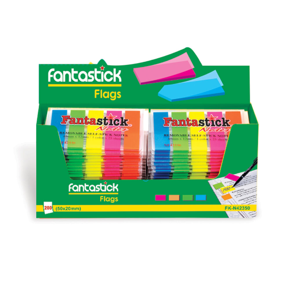 Fantastick Index Flag Film 42x12mm 125-Sheets 5 Colours Blister Pack